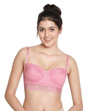 padded wired lace cup balconette bra