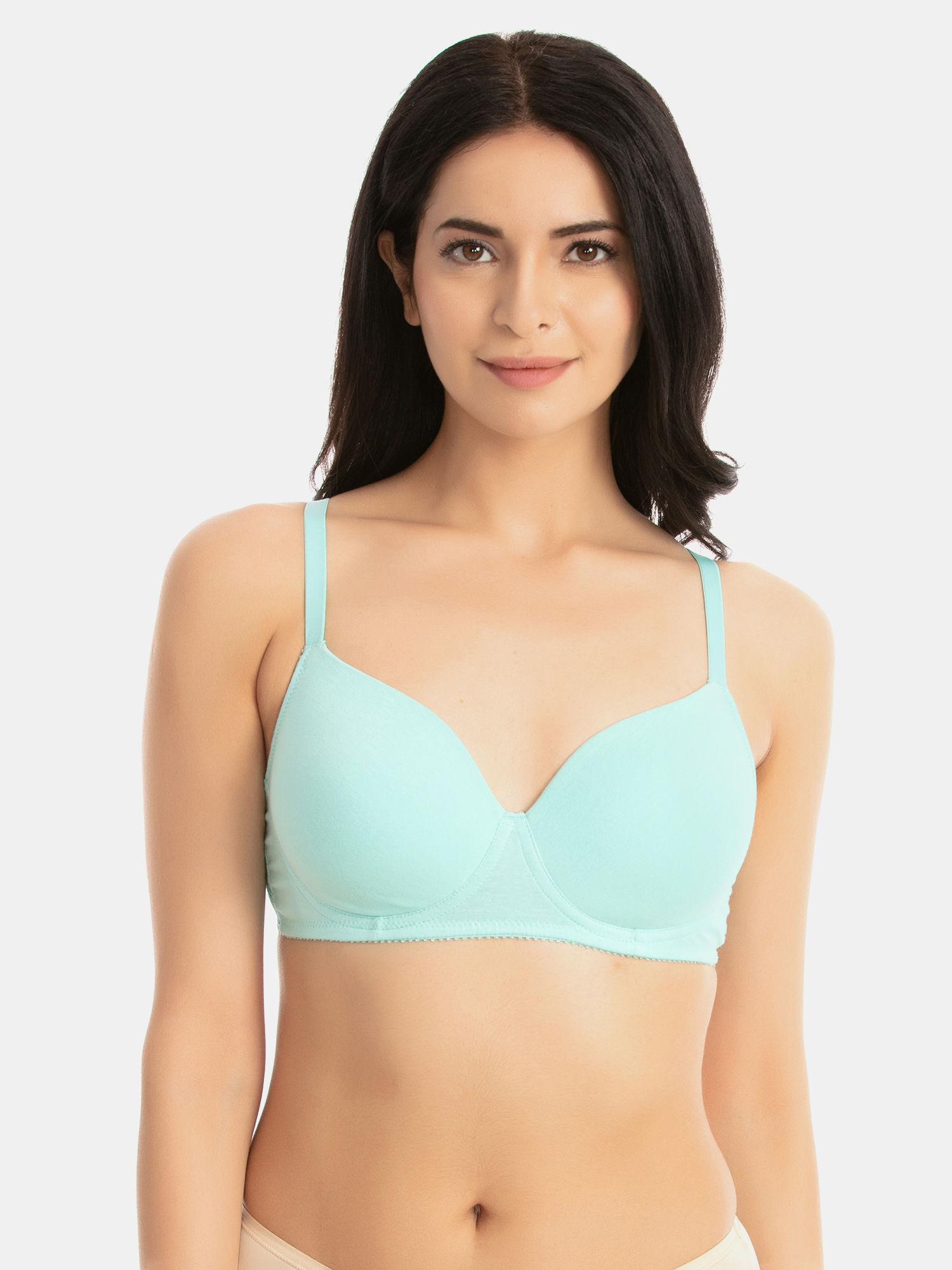 padded wirefree bra - blue