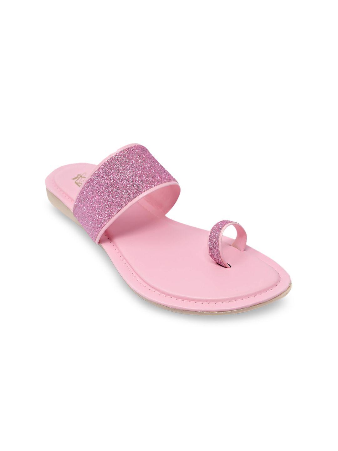 padvesh women pink embellished one toe flats