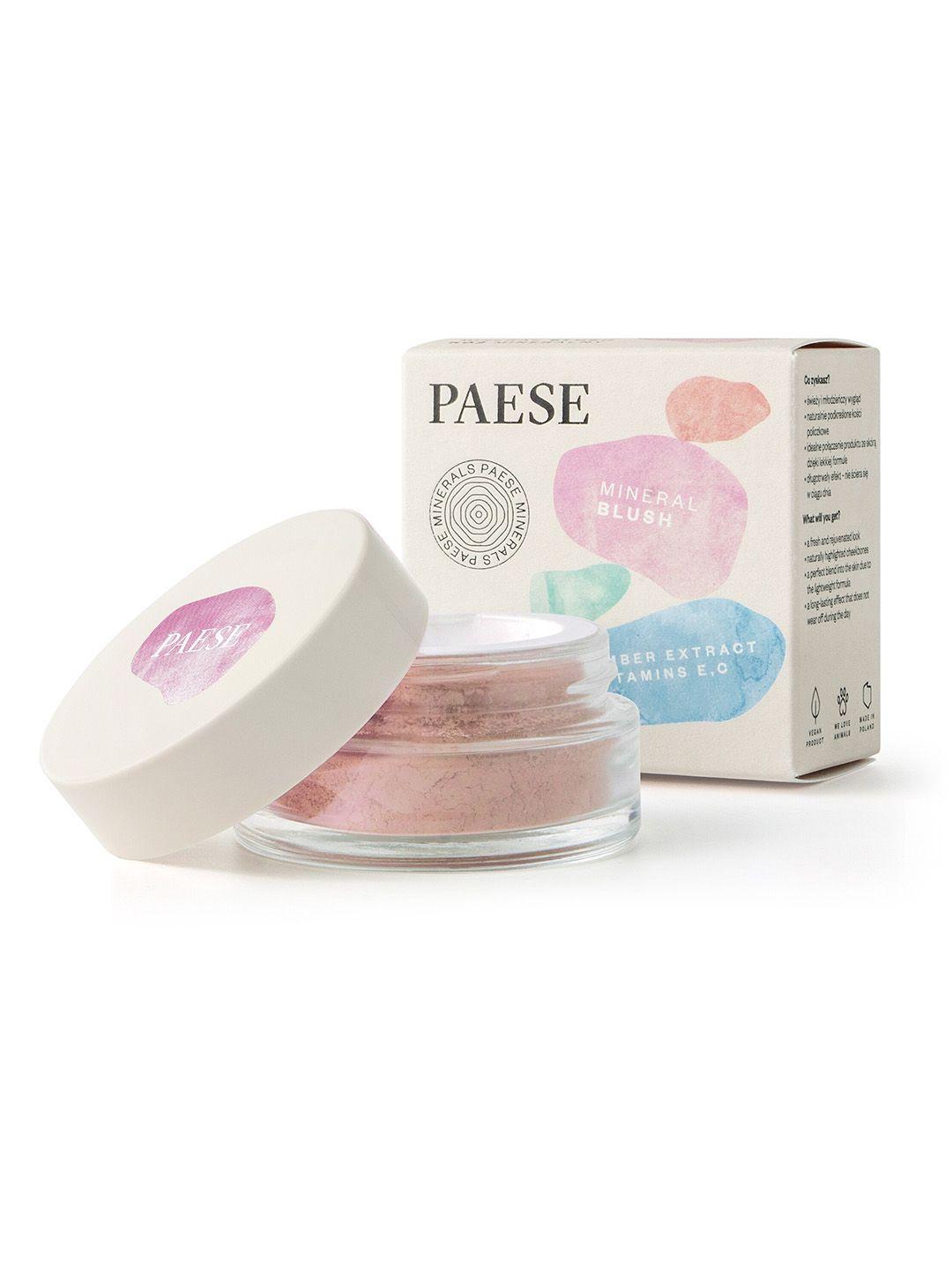 paese cosmetics mineral blush with amber extract & vitamin e and c 6g - mallow 302c