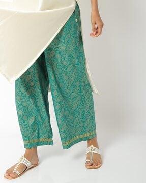 paisley & floral print palazzos with insert pockets