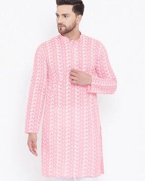 paisley embroidered long kurta