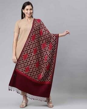 paisley embroidered woolen shawl