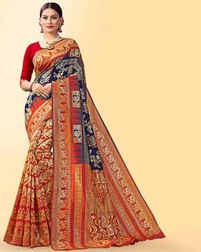 paisley pattern half & half saree