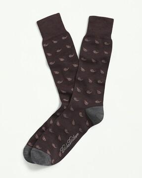 paisley pattern mid-calf length socks