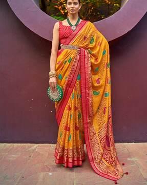 paisley pattern woven saree