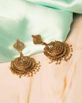 paisley pearl drop earrings