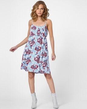 paisley print a-line dress