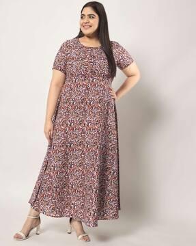 paisley print a-line dress