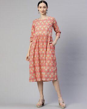 paisley print a-line dress