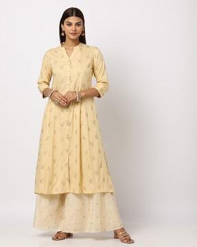 paisley print a-line kurta