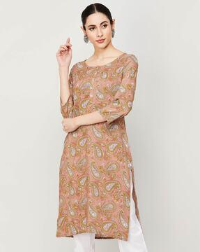 paisley print a-line kurta