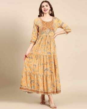 paisley print anarkali kurta