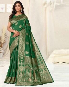 paisley print banarasi silk saree