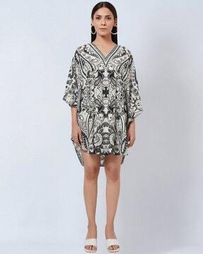 paisley print beaded tunic