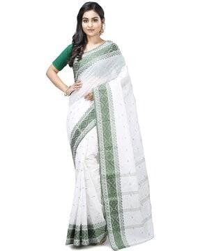 paisley print cotton saree