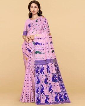 paisley print dhakai jamdani saree