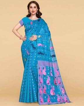 paisley print dhakai jamdani saree