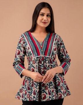 paisley print flared tunic