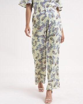 paisley print full-length trouser
