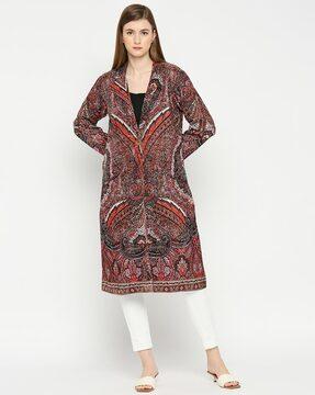 paisley print jacket with insert pockets