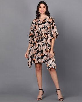 paisley print kaftan dress