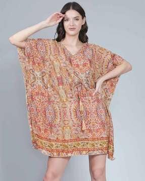 paisley print kaftan dress