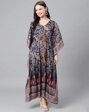 paisley print kaftan dress