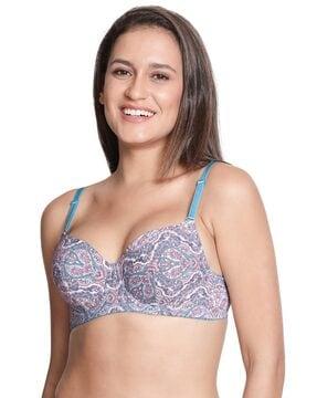 paisley print lightly-padded bra