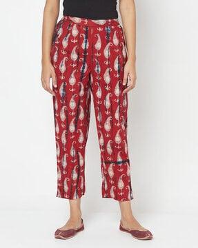 paisley print pants with insert pockets