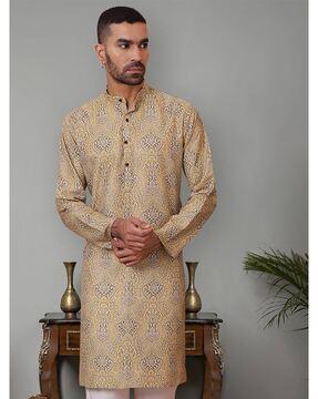 paisley print regular fit kurta