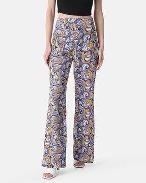 paisley print relaxed fit trousers