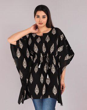 paisley print round-neck tunic