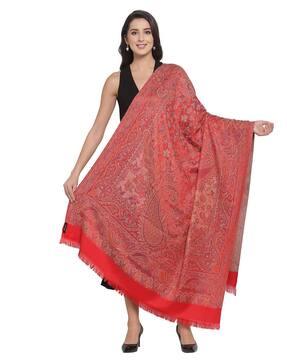 paisley print shawl with frayed hem