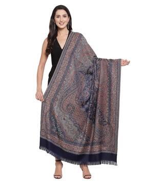 paisley print shawl with tassels