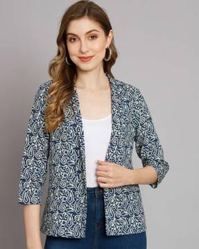 paisley print shrug with 3/4th sleeves