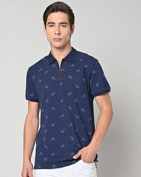 paisley print slim fit polo t-shirt