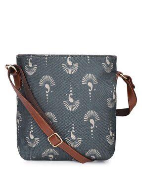 paisley print sling bag with adjustable strap