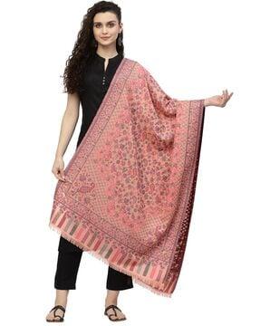 paisley print stole with fringes