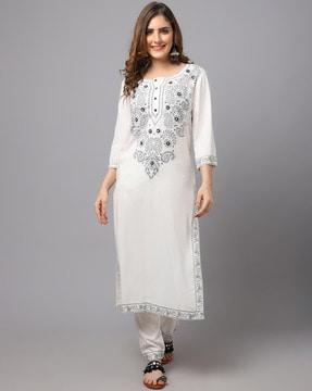 paisley print straight kurta