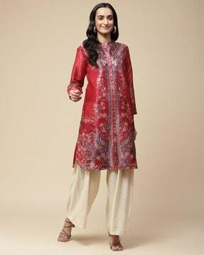 paisley print straight kurta