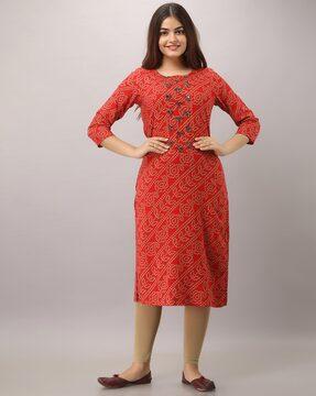 paisley print straight kurta