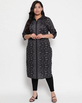 paisley print straight kurta