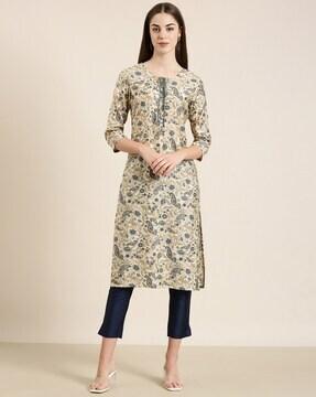 paisley print straight kurta