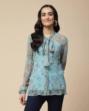 paisley print top with camisole