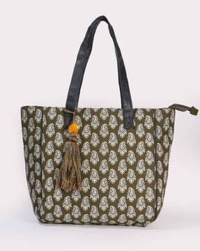 paisley print tote bag