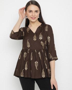 paisley print tunic top