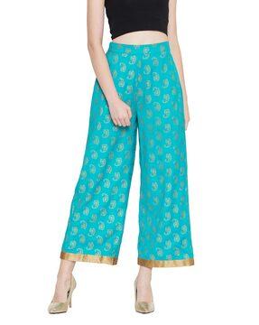 paisley print wide leg palazzos