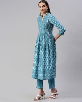 paisley printed 3-piece kurta set