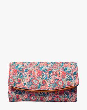 paisley printed tri-fold wallet